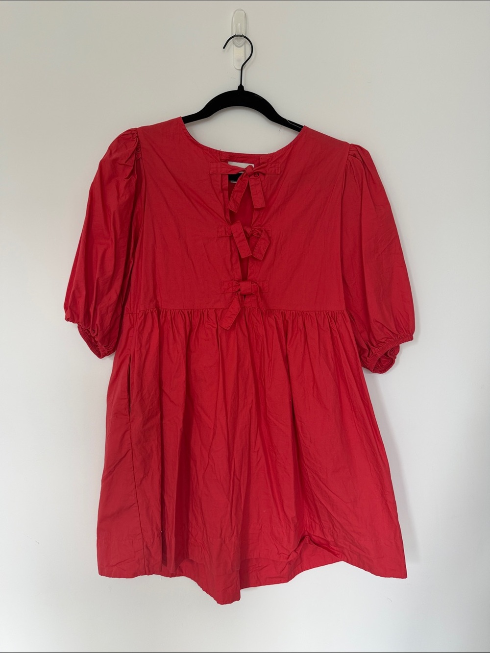 Red Tie-Front Women's babydoll dress
